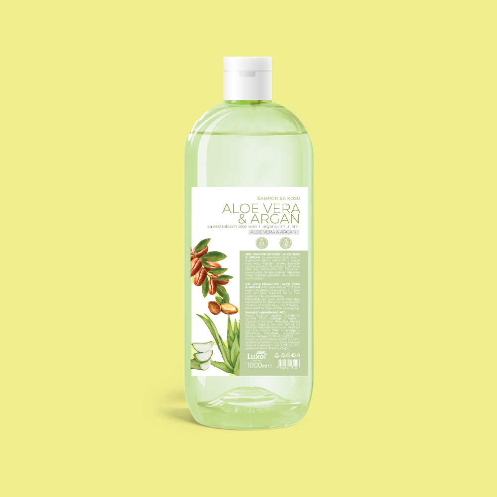 Šampon ALOE VERA I ARGAN sa ekstraktom aloe vere i arganovim uljem 1000ml